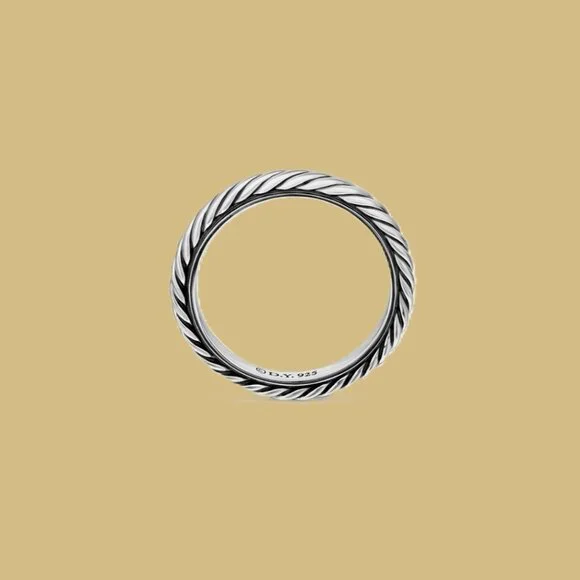 DAVID YURMAN Stack Ring 925 Sterling Silver 3mm Size 9 - Picture 5 of 6